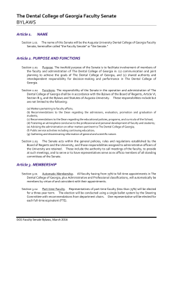 The Dental College of Georgia Faculty Senate BYLAWS