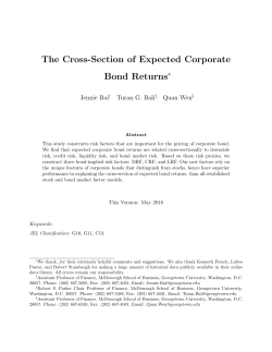 Jennie Bay: &ldquo;The Cross-Section of Expected Corporate Bond Returns&rdquo;