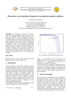Photovoltaic array simulation technique for non