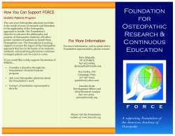 FORCE Brochure - Foundation for Osteopathic Research