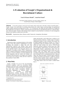 Organisational culture, Business model, Framework, Assumptions