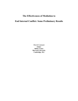 The Effectiveness of Mediation to End Internal Conflict