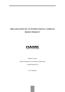 organization of an international complex design project