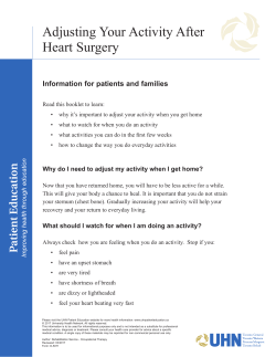 Adjusting Your Activity After Heart Surgery