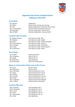 Dagenham Park Church of England School Staffing List 2016-2017