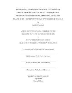 A Comparative Experimental Treatment Outcome Study: Female