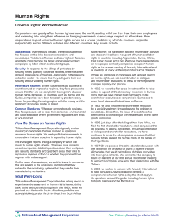 Human Rights - Trillium Asset Management
