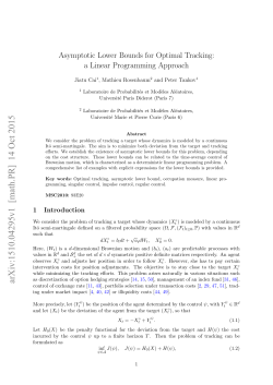 Asymptotic Lower Bounds for Optimal Tracking: a Linear