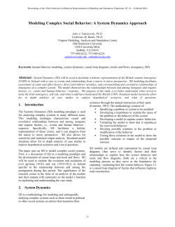 Modeling Complex Social Behavior: A System Dynamics Approach