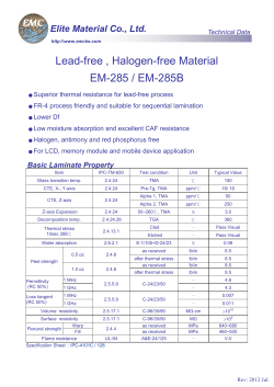 Lead-free , Halogen-free Material EM-285 / EM-285B