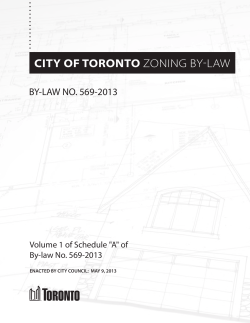Zoning By-law No. 569-2013 - Volume 1 Chapter 1-800