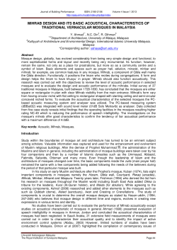 MIHRAB DESIGN AND ITS BASIC ACOUSTICAL