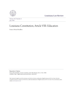 Louisiana Constitution, Article VIII: Education