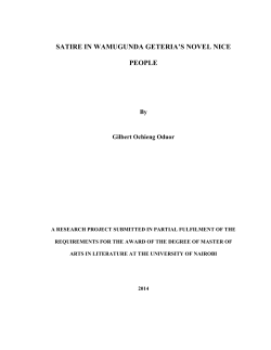Satire in Wamugunda Geteria`s novel nice People