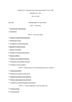 Banking Act - Bank of Botswana