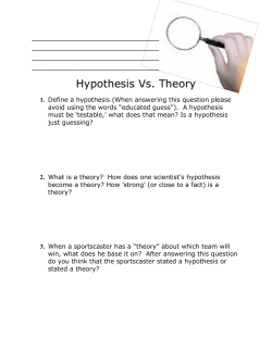 Hypothesis Vs. Theory
