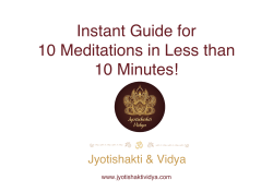 Instant Guide for 10 Meditations in Less than 10 Minutes!