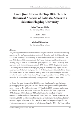 From Jim Crow to the Top 10% Plan - The University of Texas at Austin