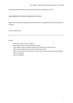 Accounting for the value of pollination services