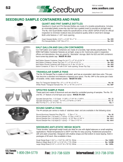 Page 52 Sample Containers and Pans