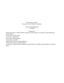 The Roaring Twenties Resource Unit for Grade K