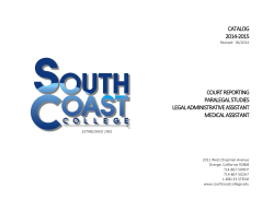 catalog 2014-2015 court reporting paralegal studies legal