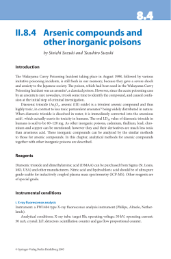 II.8.4 Arsenic compounds and other inorganic poisons