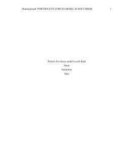 Running head: PORTER`S FIVE FORCES MODEL IN SOFT DRINK