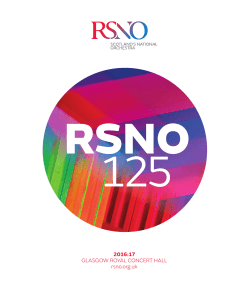 2016:17 GLASGOW ROYAL CONCERT HALL rsno.org.uk