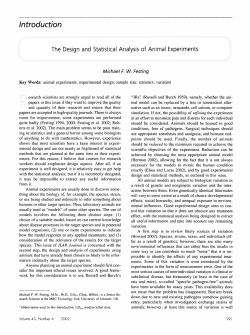 The Design and Statistical Analysis of Animal Experiments