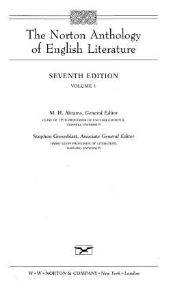 The Norton Anthology or English Literature