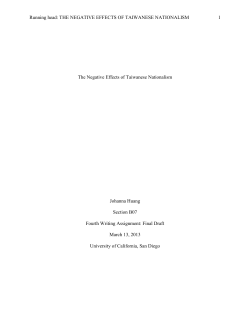 The Negative Effects of Taiwanese Nationalism