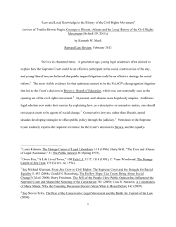 Law and Local Knowledge in the History of the Civil