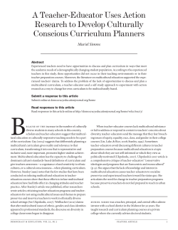 A Teacher-Educator Uses Action Research to Develop Culturally