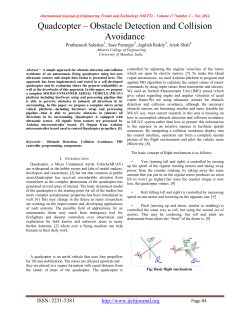 Quadcopter &ndash; Obstacle Detection and Collision Avoidance