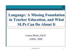 Language: A Missing Foundation in Teacher Education