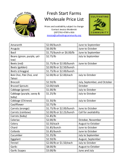 Fresh Start Farms Wholesale Price List