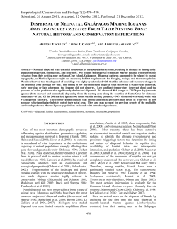 dispersal of neonatal gal&aacute;pagos marine iguanas amblyrhynchus