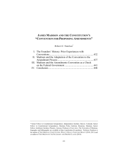 I. The Founders` History: Prior Experiences with Conventions