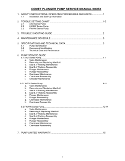 comet plunger pump service manual index
