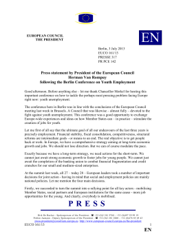 Press statement by President of the European Council Herman Van