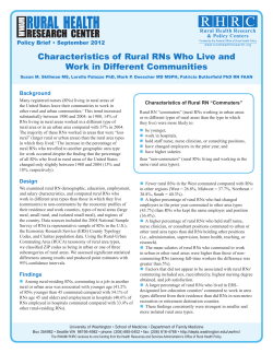 Characteristics of Rural RNs Who Live and Work in Different