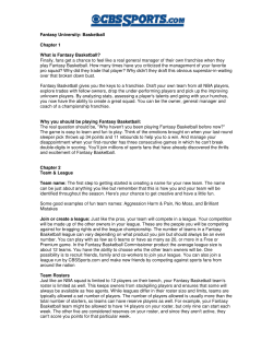 Fantasy University: Basketball Chapter 1 What is Fantasy Basketball
