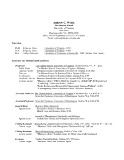 Andrew C. Wicks - University of Virginia Darden School of Business