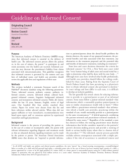 Guideline on Informed Consent - American Academy of Pediatric