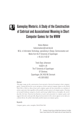 Gameplay Rhetoric: A Study of the Construction of Satirical and
