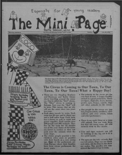 The Circus is Coming to Our Town, To Our Town, To Our Town!