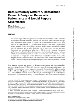 Does Democracy Matter? A Transatlantic Research