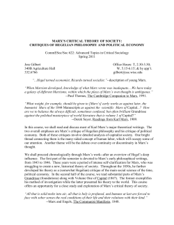 MARX`S CRITICAL THEORY OF SOCIETY: CRITIQUES OF