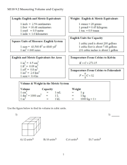 M118 9.2 Measuring Volume and Capacity